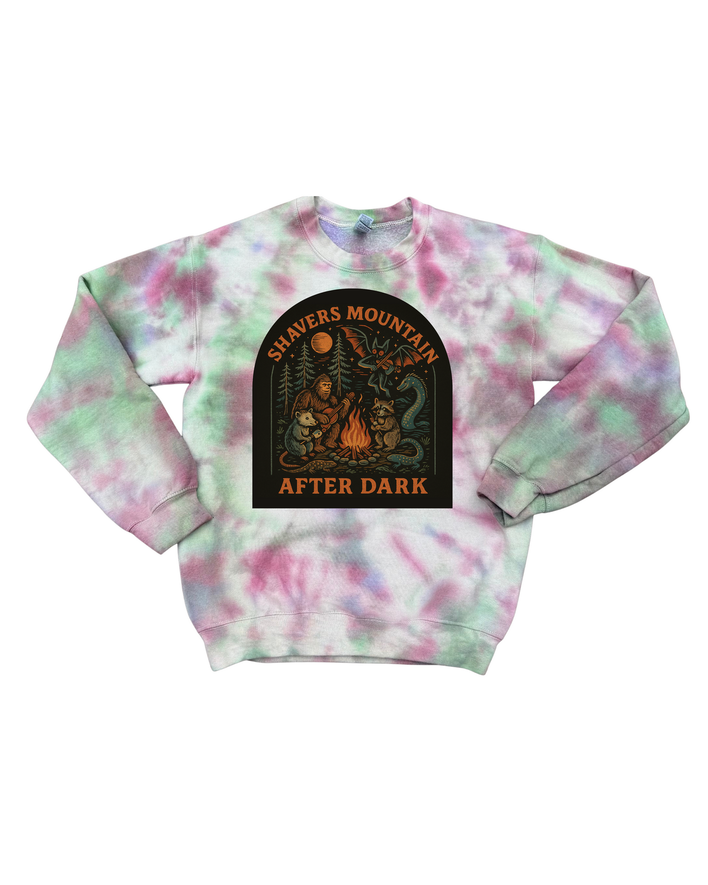 Shavers Mountain After Dark Tie-dye Gildan Crewneck Sweatshirt