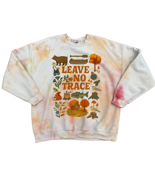Leave No Trace Tie-dye Gildan Crewneck Sweatshirt