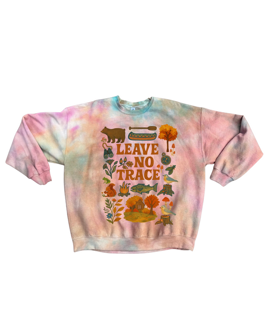 Leave No Trace Tie-dye Gildan Crewneck Sweatshirt
