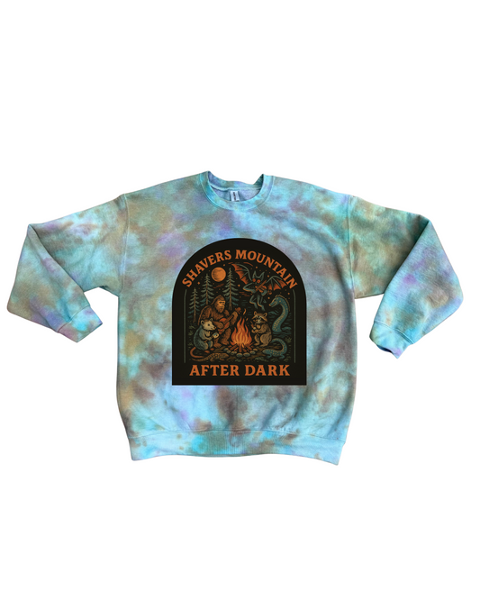 Shavers Mountain After Dark Tie-dye Gildan Crewneck Sweatshirt