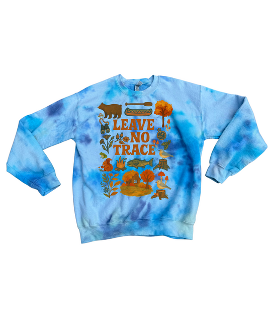 Leave No Trace Tie-dye Gildan Crewneck Sweatshirt